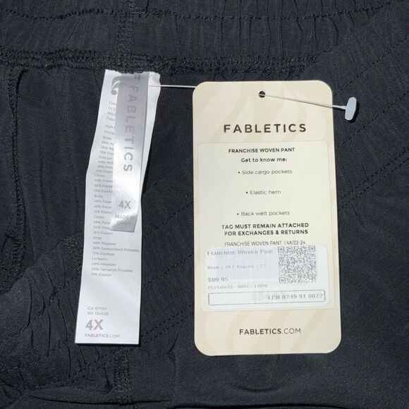 NWT Fabletics Black Franchise Woven Jogger Pants - Picture 4 of 4